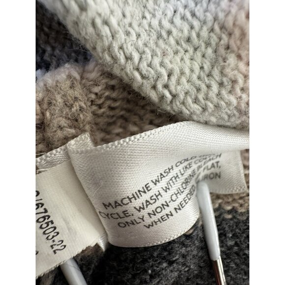 Old Navy Striped Y2K V-Neck Pullover Sweater Medium Retro Knit 09 Cozy Cabincore - Picture 7 of 12